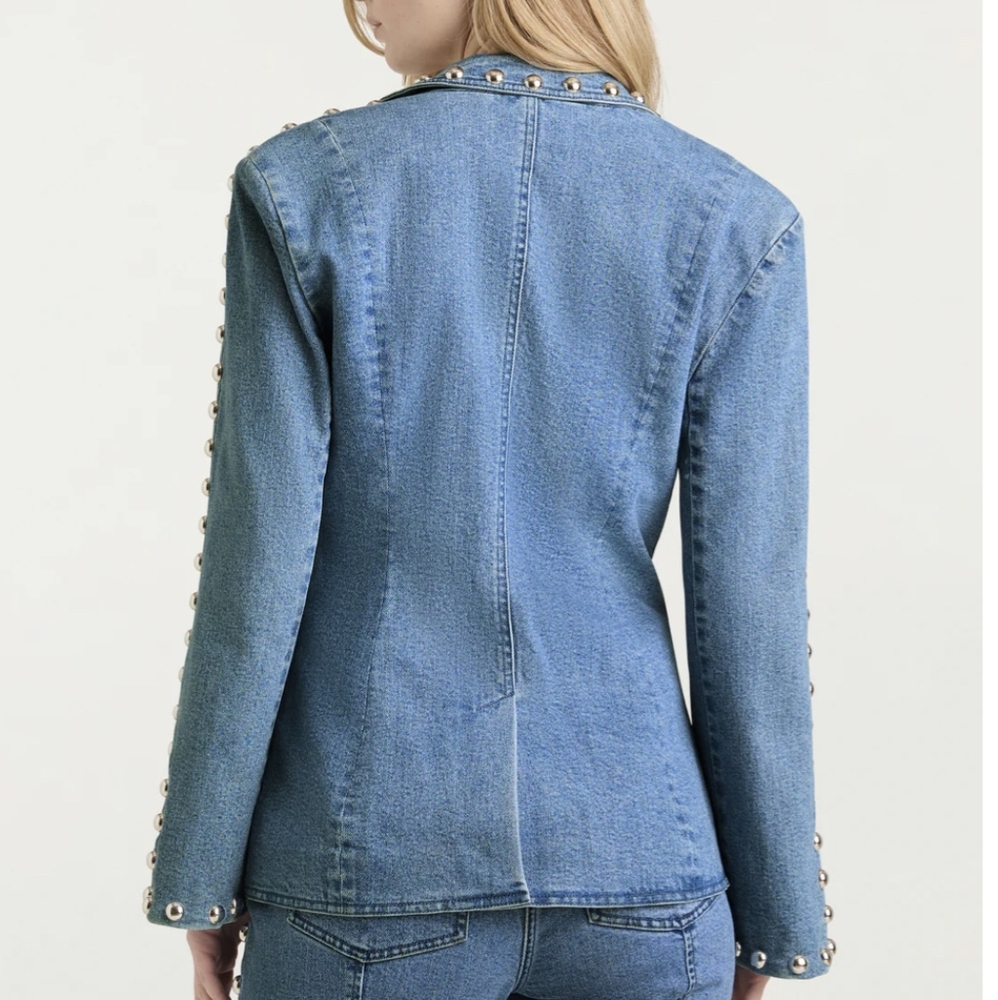 Cinq a sept Milly Studded Denim Jacket - Picture 7 of 10